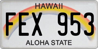 HI license plate FEX953