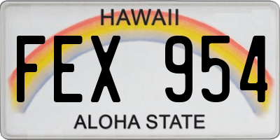 HI license plate FEX954