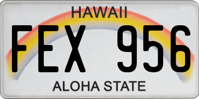 HI license plate FEX956