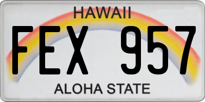 HI license plate FEX957
