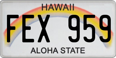 HI license plate FEX959