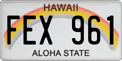 HI license plate FEX961