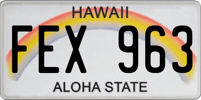 HI license plate FEX963