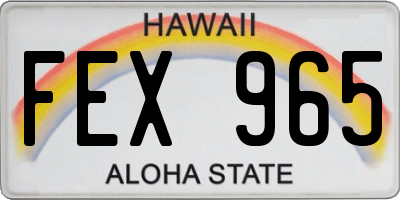 HI license plate FEX965