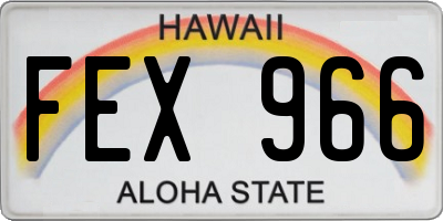 HI license plate FEX966