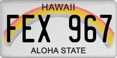 HI license plate FEX967