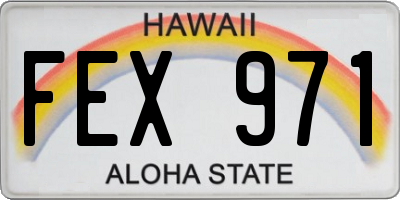 HI license plate FEX971