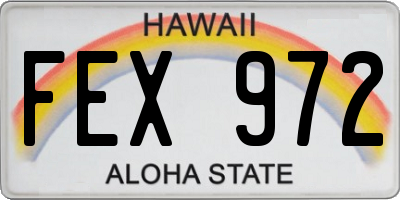 HI license plate FEX972
