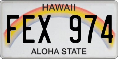 HI license plate FEX974