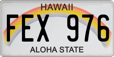 HI license plate FEX976