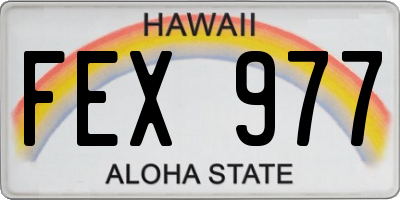 HI license plate FEX977