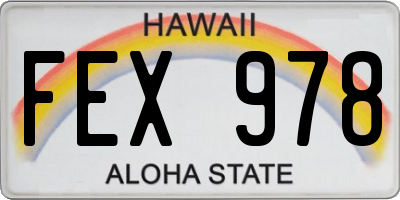 HI license plate FEX978