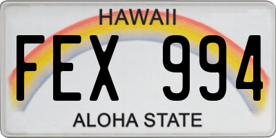 HI license plate FEX994