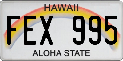 HI license plate FEX995