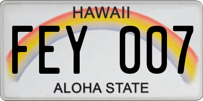 HI license plate FEY007