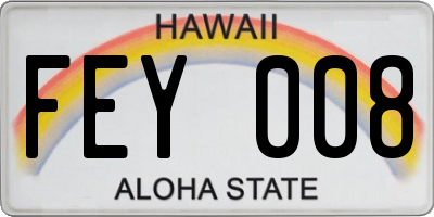 HI license plate FEY008