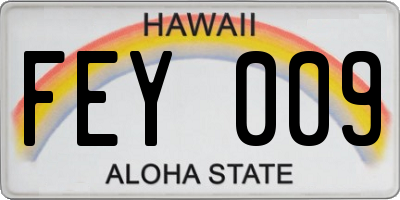 HI license plate FEY009
