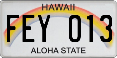 HI license plate FEY013