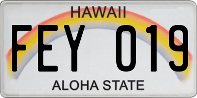 HI license plate FEY019