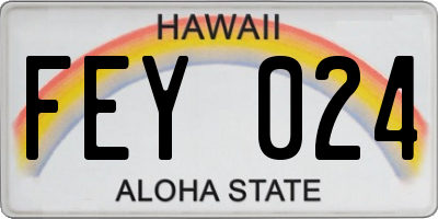 HI license plate FEY024