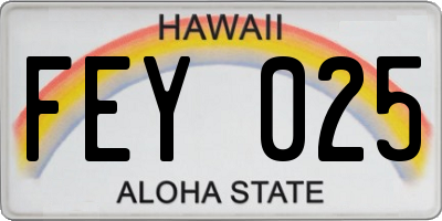 HI license plate FEY025