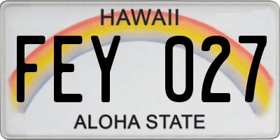 HI license plate FEY027