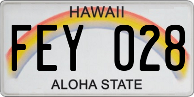 HI license plate FEY028