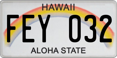 HI license plate FEY032
