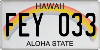 HI license plate FEY033