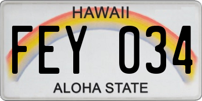 HI license plate FEY034