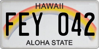 HI license plate FEY042