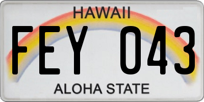 HI license plate FEY043