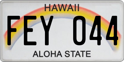 HI license plate FEY044