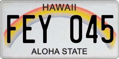 HI license plate FEY045