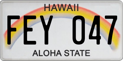 HI license plate FEY047