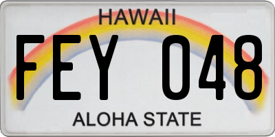 HI license plate FEY048