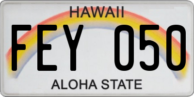 HI license plate FEY050