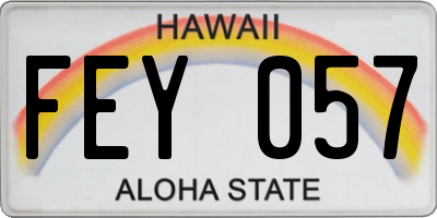 HI license plate FEY057
