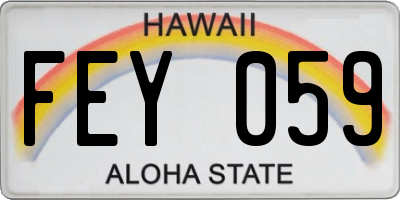 HI license plate FEY059