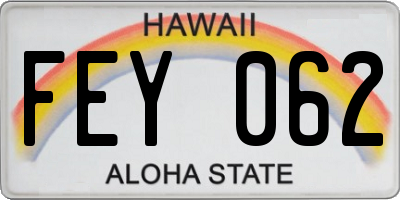 HI license plate FEY062