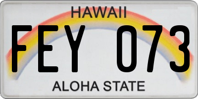 HI license plate FEY073