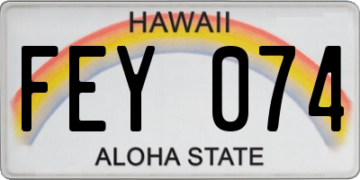 HI license plate FEY074