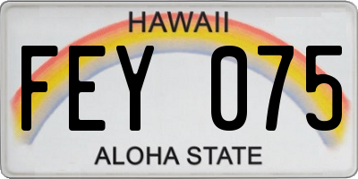 HI license plate FEY075