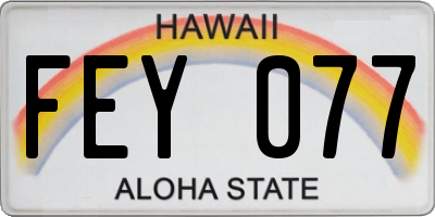 HI license plate FEY077