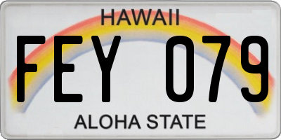 HI license plate FEY079