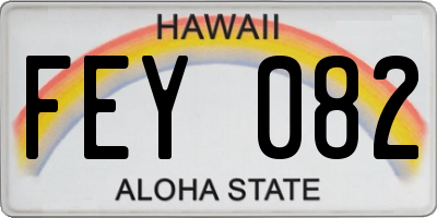 HI license plate FEY082