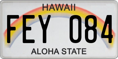 HI license plate FEY084