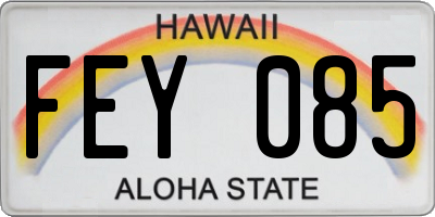 HI license plate FEY085