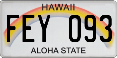 HI license plate FEY093
