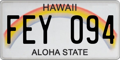HI license plate FEY094